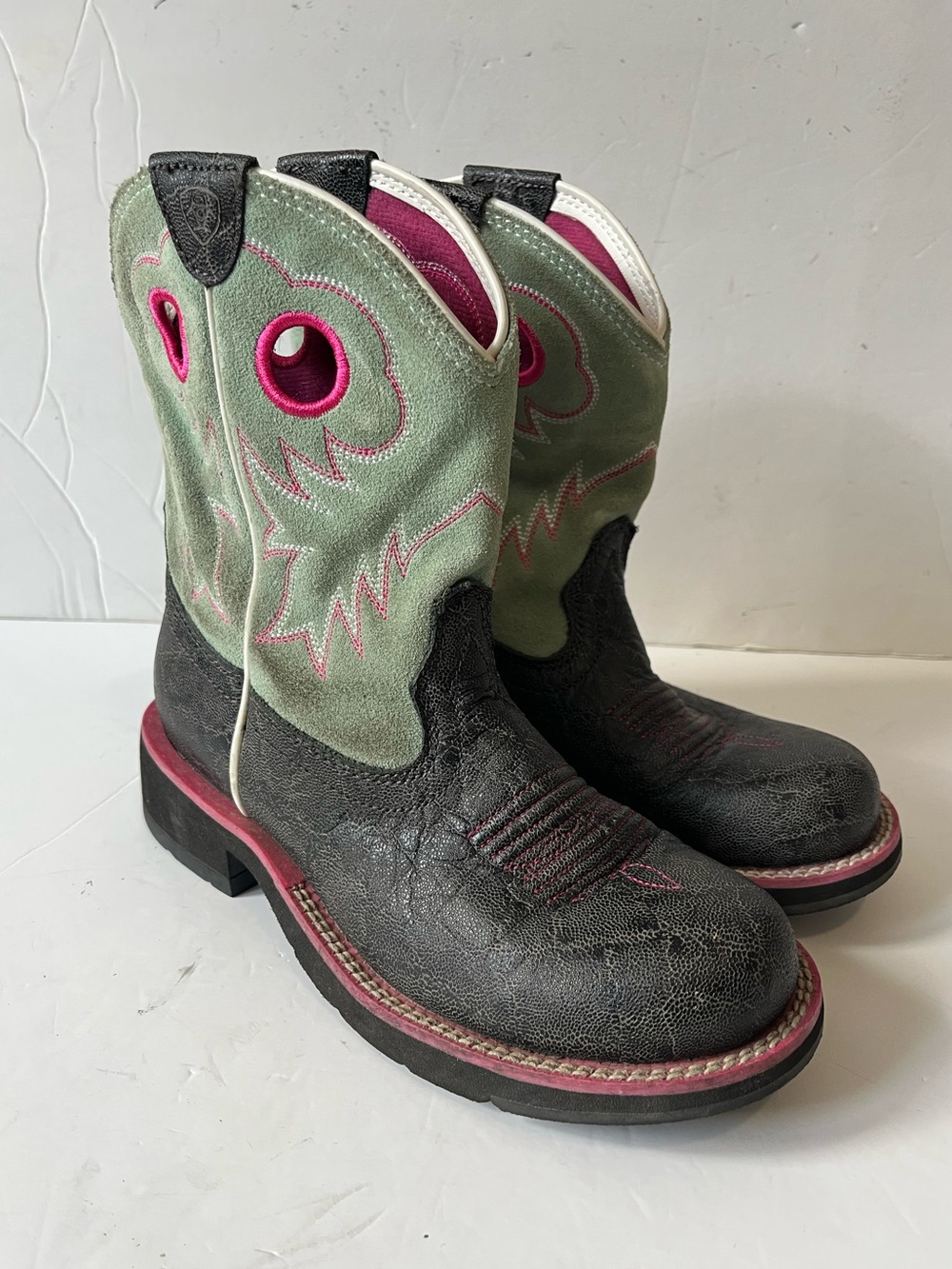 Ariat Fatbaby Sheila Black Mint Western Cowboy Boots Size 6B - Picture 2 of 11